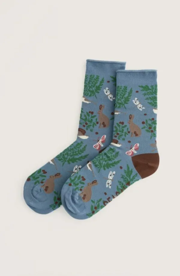 Women's Bamboo Arty Socks - Fern Hare Lichen