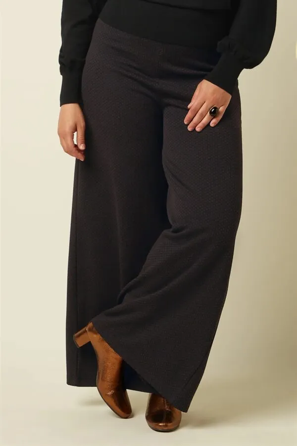 Border Palazzo Pants Mael Jacquard - Zwart