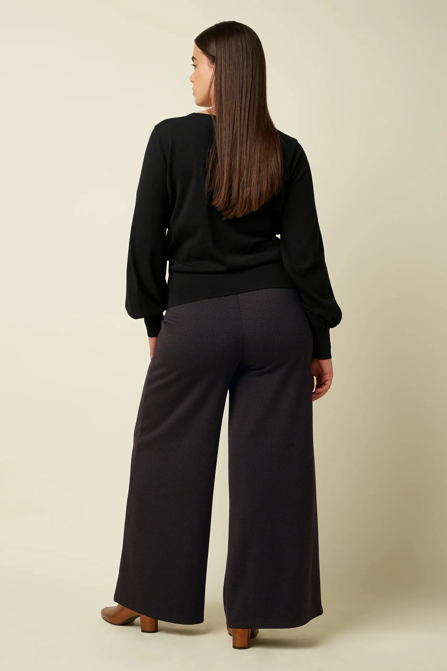 Border Palazzo Pants Mael Jacquard - Zwart - Afbeelding 3