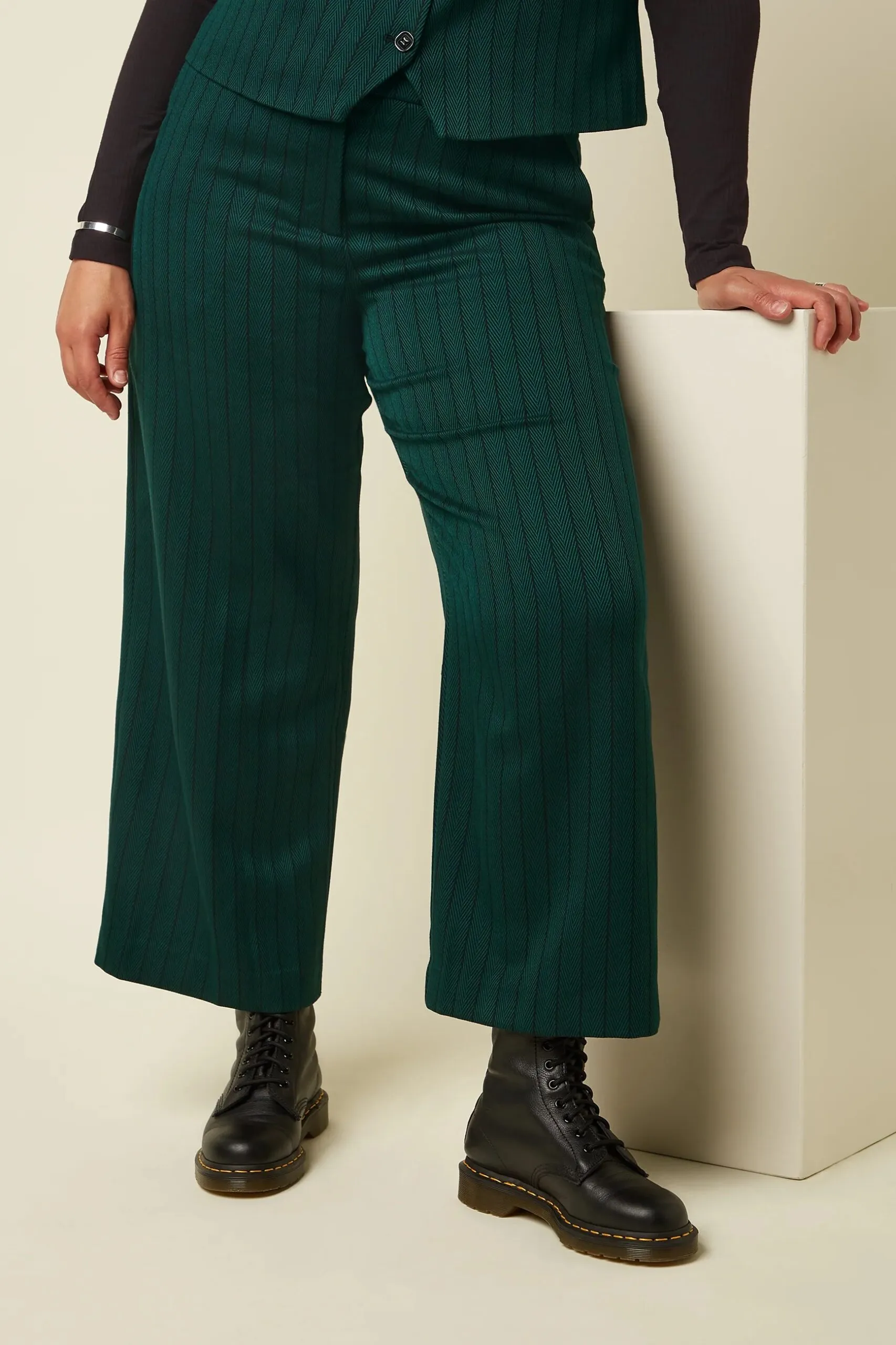 Federica Pants Dale Chevron - pine green