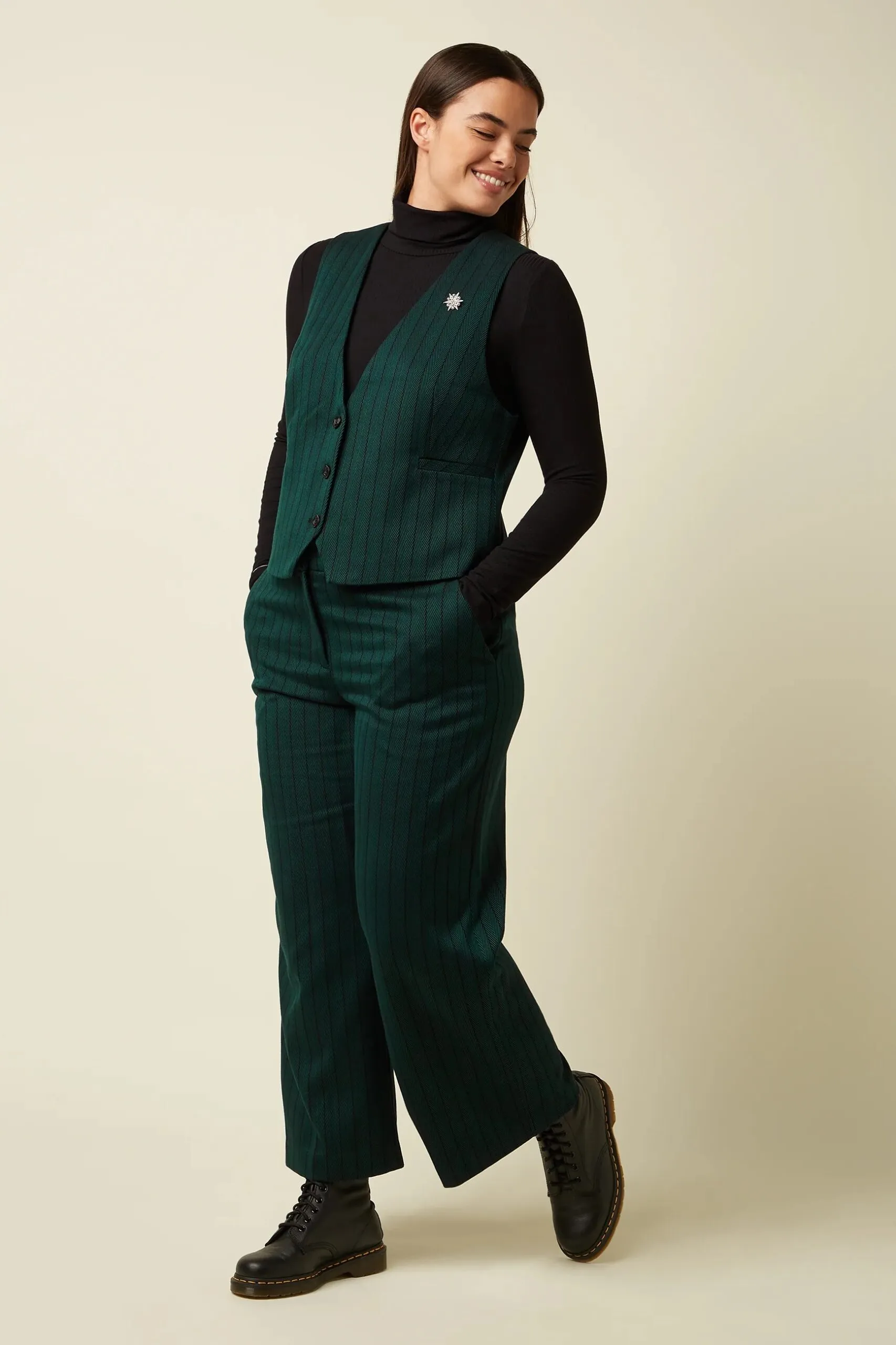 Federica Pants Dale Chevron - pine green - Afbeelding 2