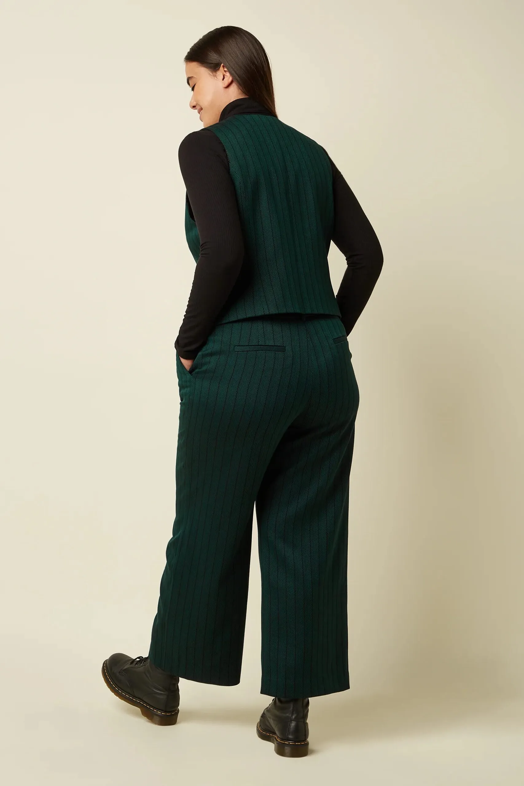 Federica Pants Dale Chevron - pine green - Afbeelding 3