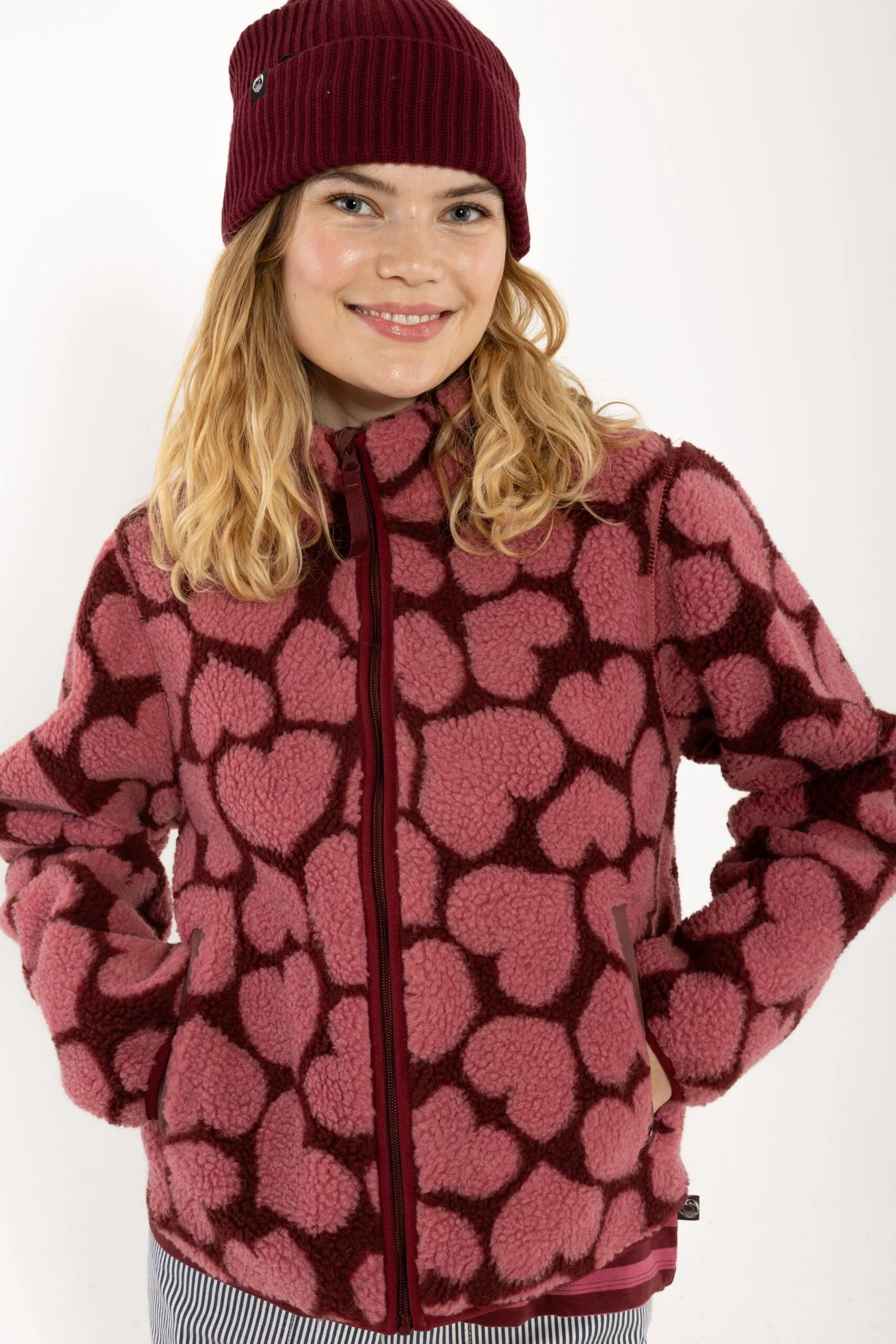 Danelabrador Fleece Zip-Up - Dark Cherry HEARTTHROB