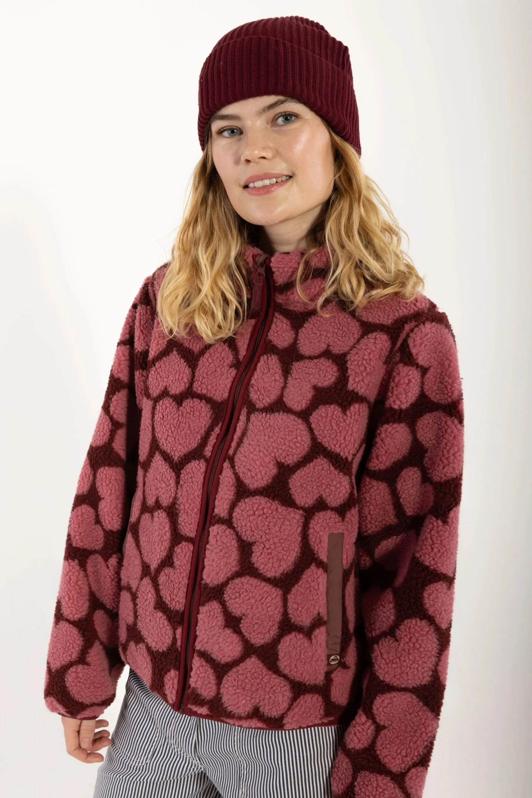 Danelabrador Fleece Zip-Up - Dark Cherry HEARTTHROB - Afbeelding 3