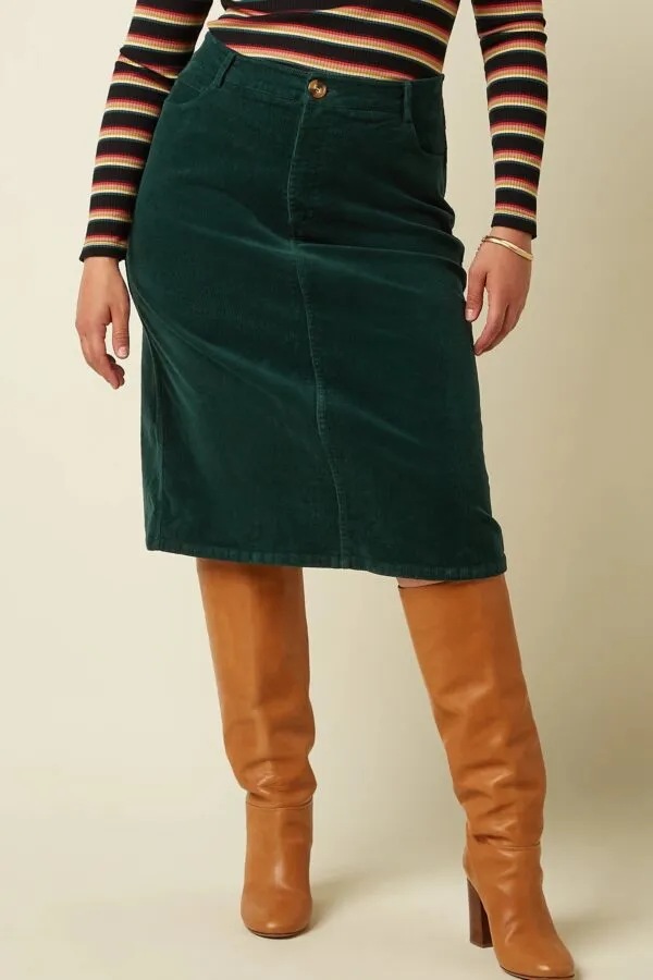Prisca Skirt Corduroy - pine green
