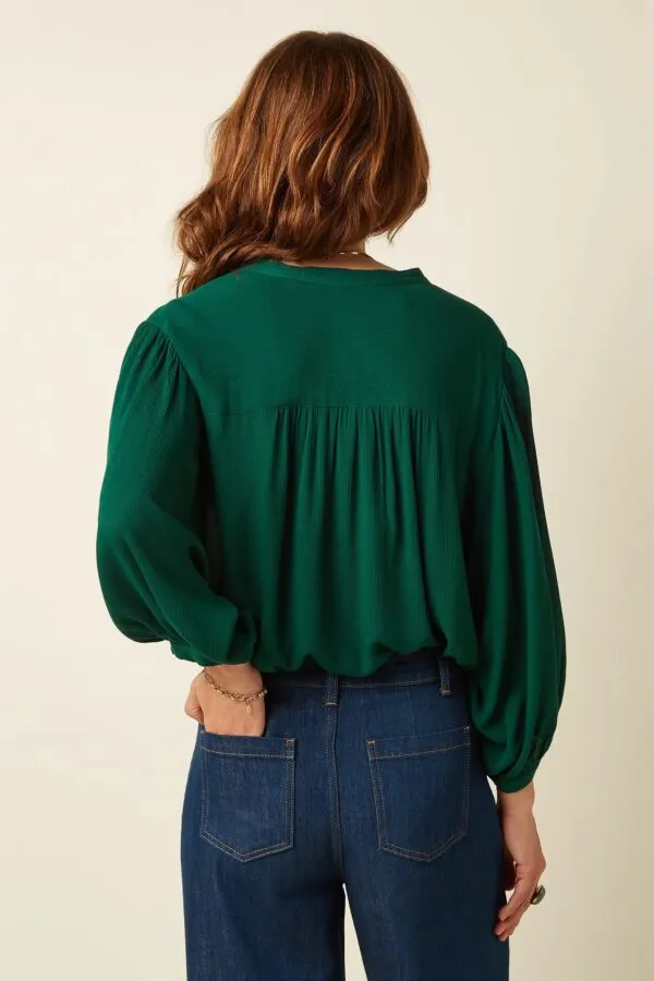 Olga Blouse Noble - Botanical Green