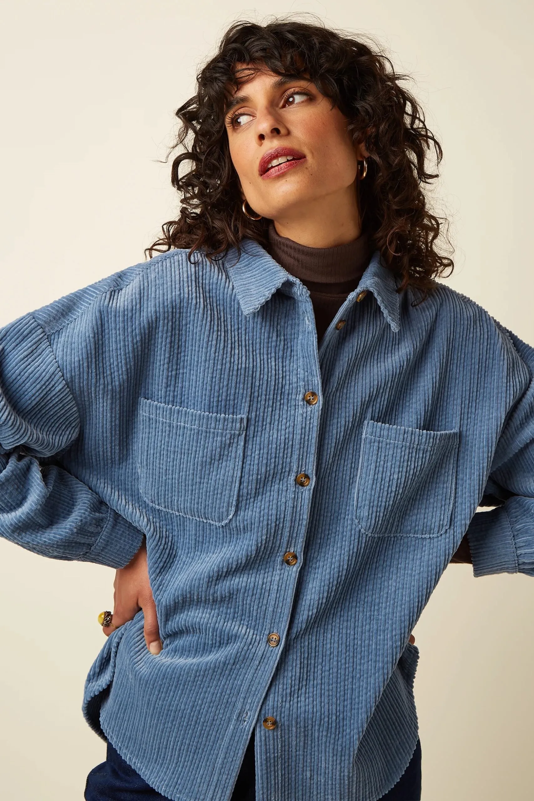 Fee Pocket Blouse Birch Cord - Lavender