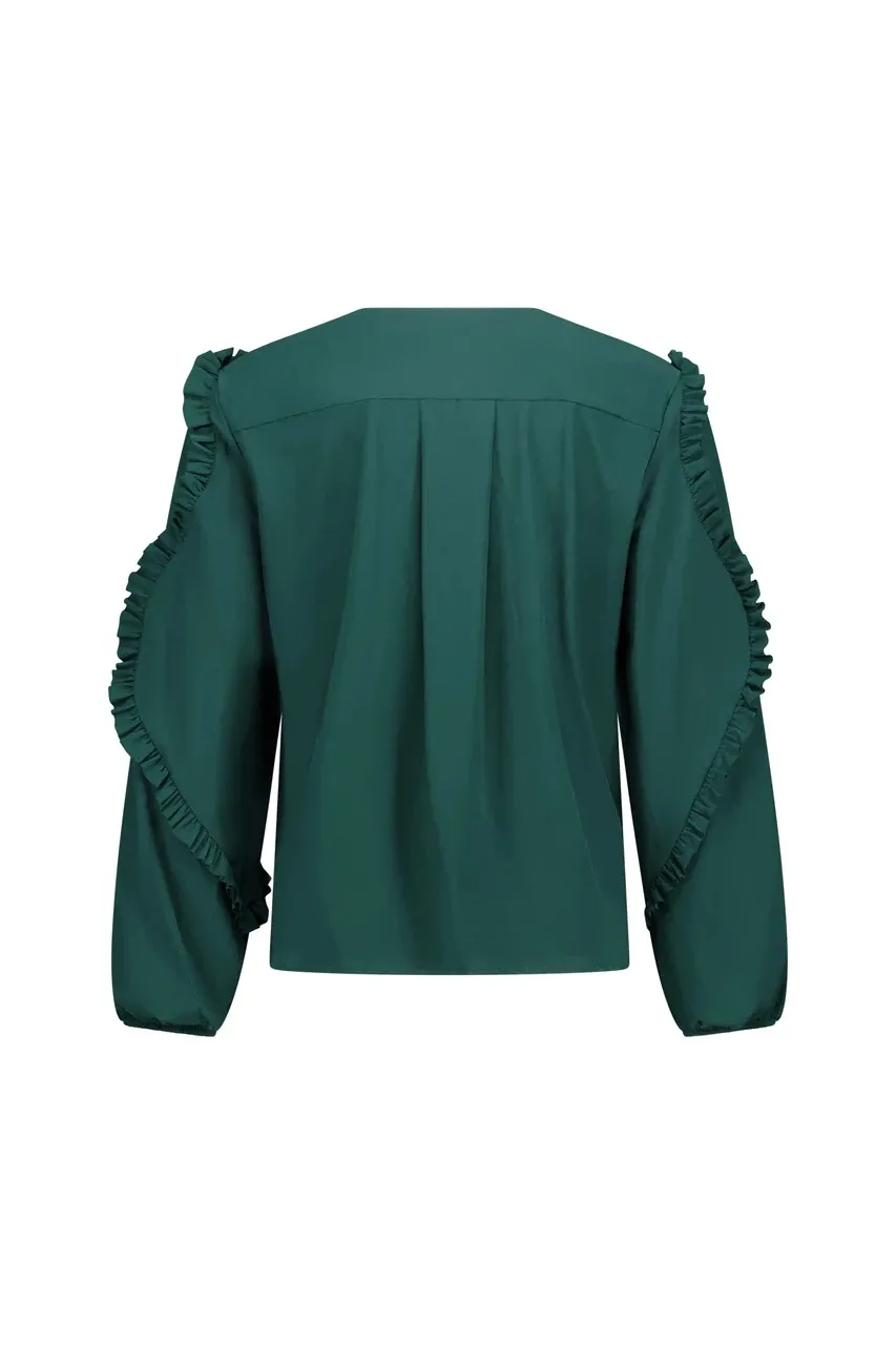 Ingrid ruffle blouse - Dark Teal - Afbeelding 5