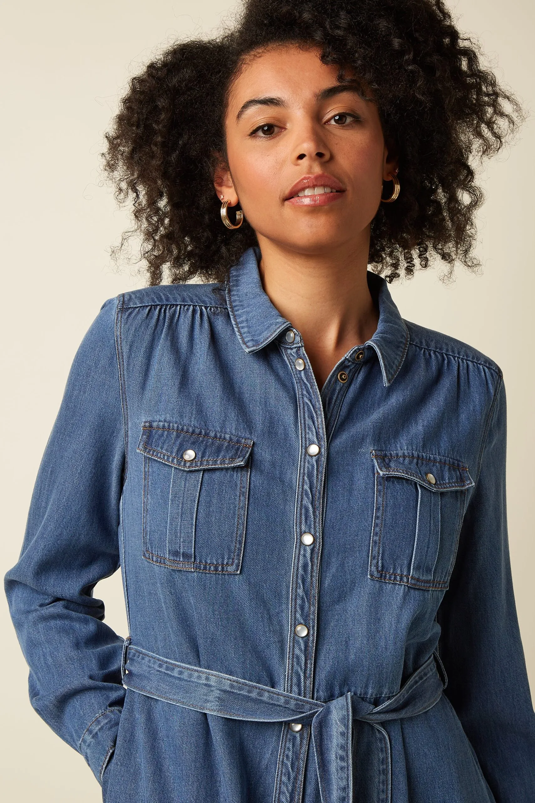 Olive Ruffle Dress Monrose - Denim Blue - Afbeelding 3