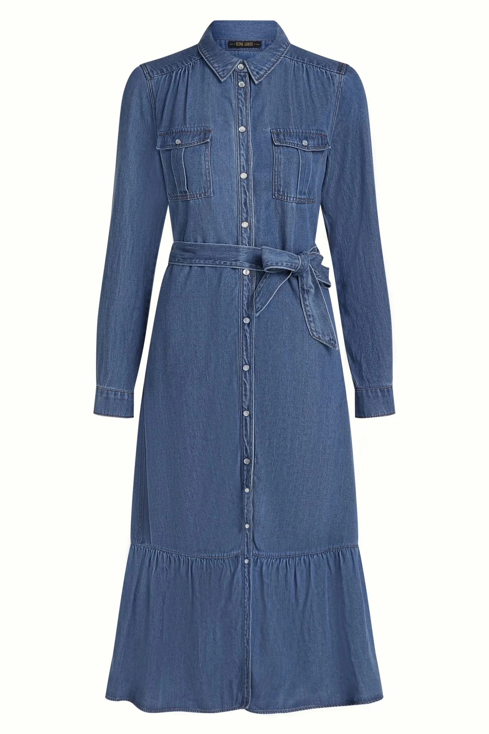 Olive Ruffle Dress Monrose - Denim Blue - Afbeelding 4