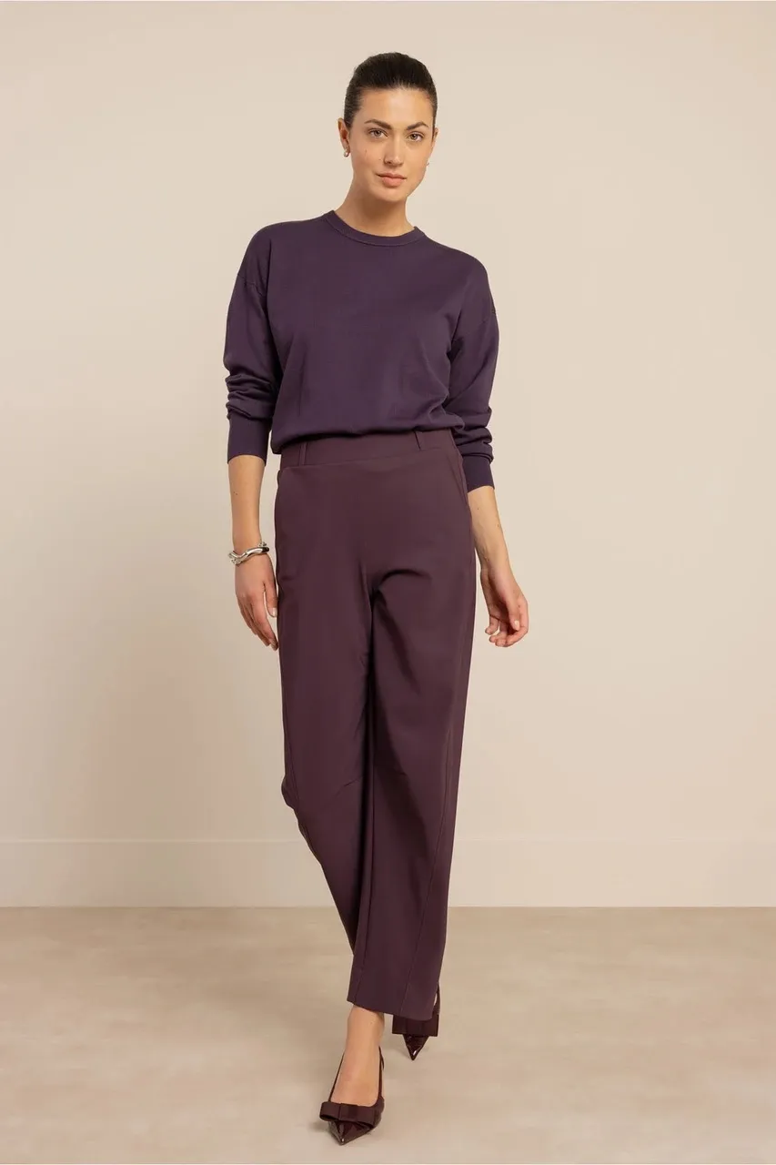 Ruth round neck pullover - Aubergine - Afbeelding 4