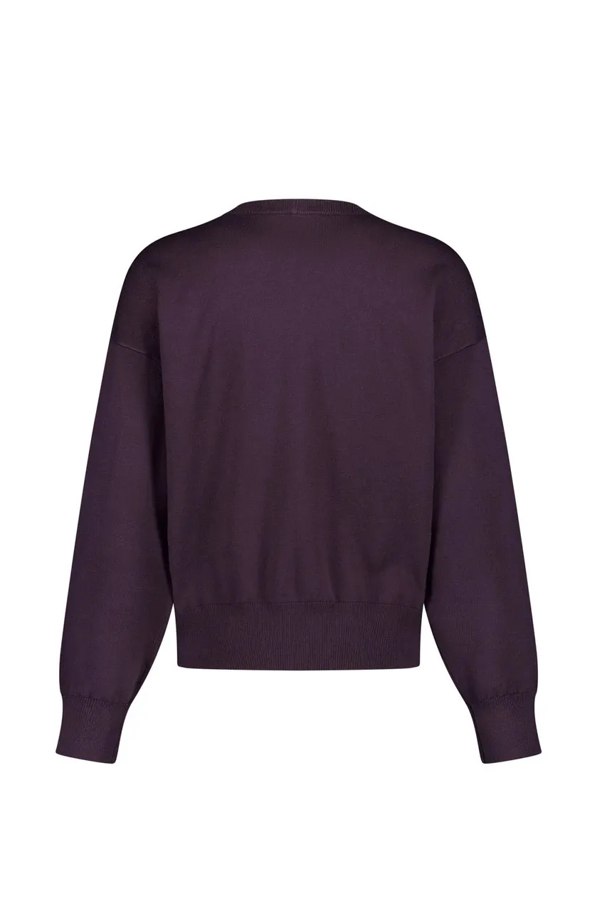Ruth round neck pullover - Aubergine - Afbeelding 5