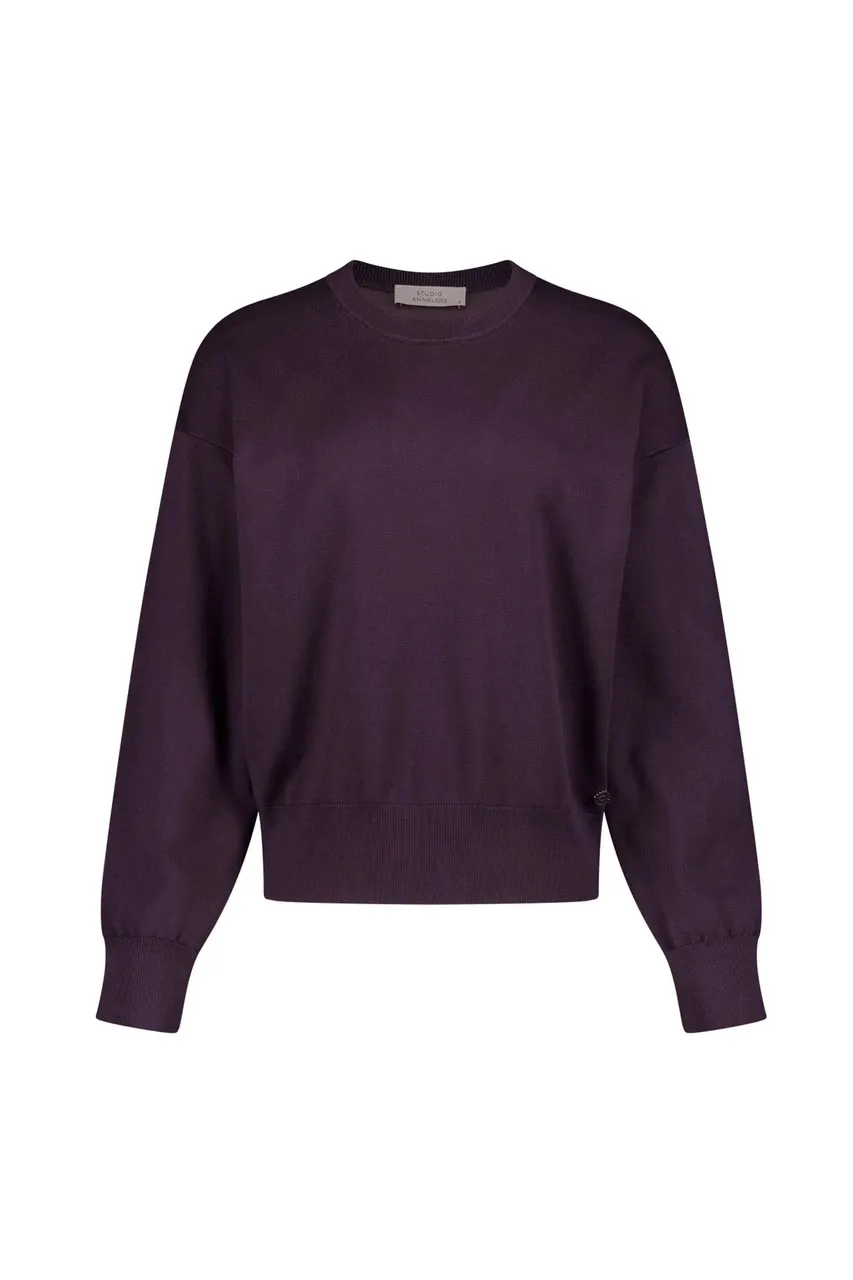 Ruth round neck pullover - Aubergine - Afbeelding 6