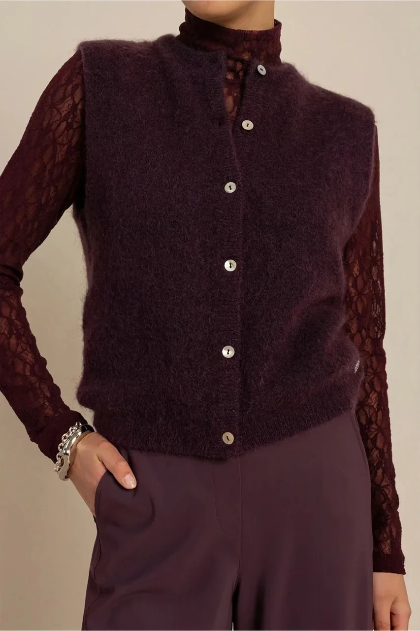 Bibi sls cardigan - Aubergine - Afbeelding 2