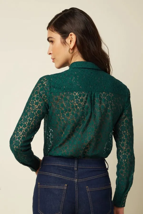 Elia Blouse Liana Lace - Botanical Green