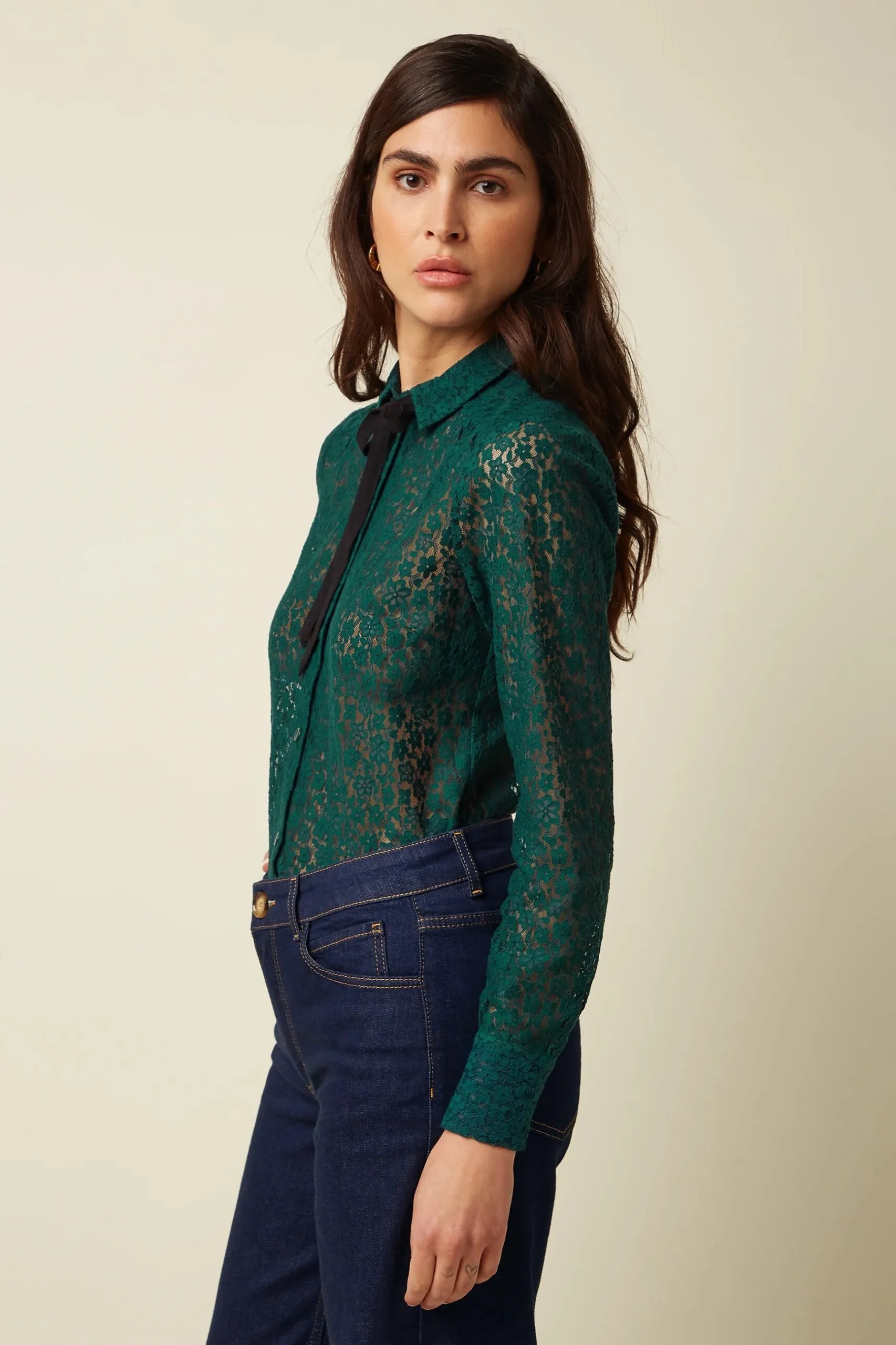 Elia Blouse Liana Lace - Botanical Green - Afbeelding 3