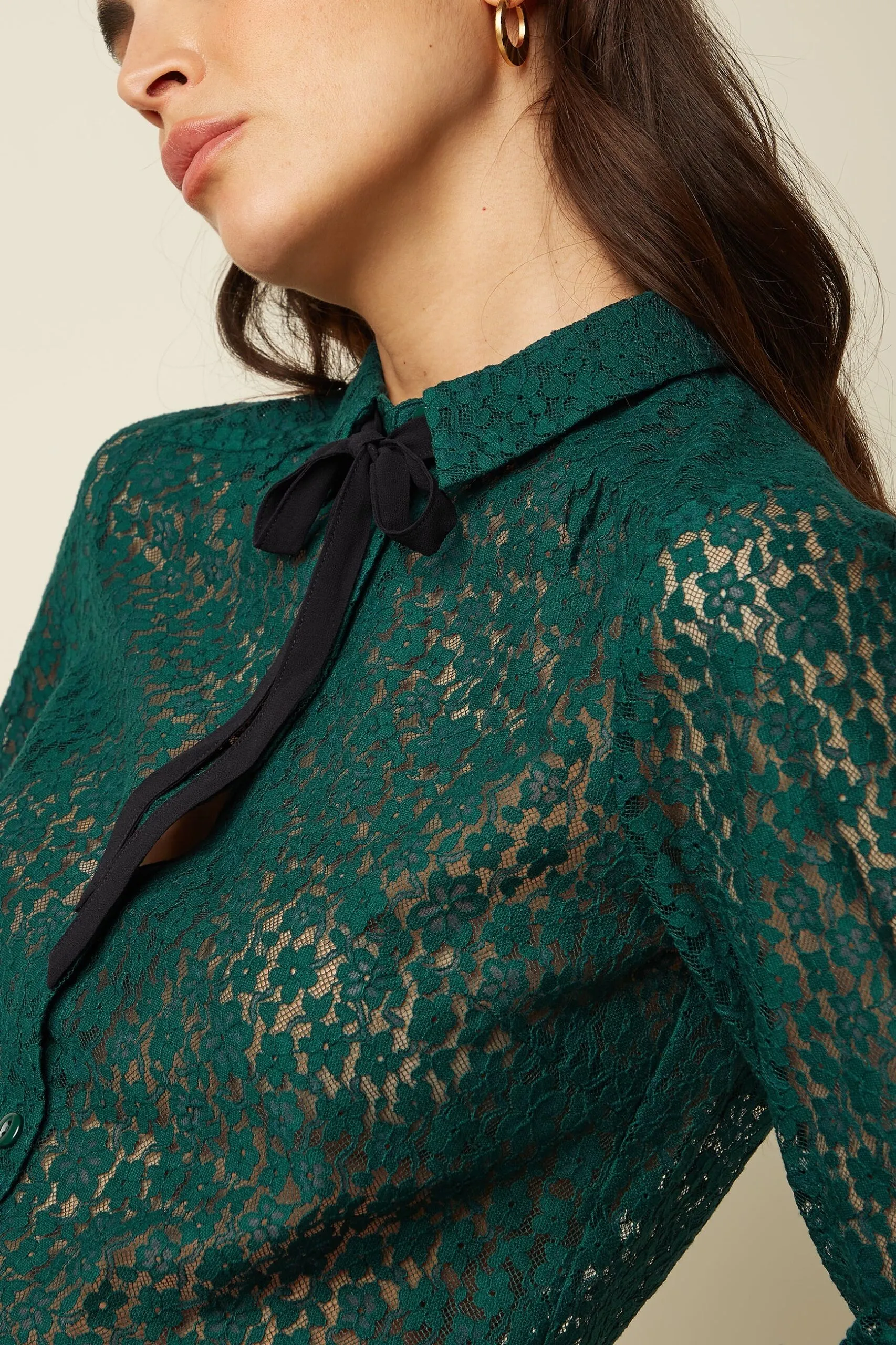 Elia Blouse Liana Lace - Botanical Green - Afbeelding 4