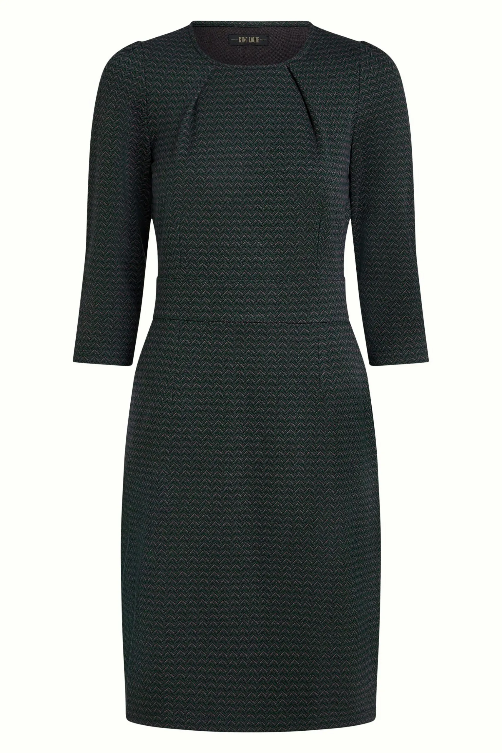 Mona Dress Wander Jacquard - pine green - Afbeelding 5