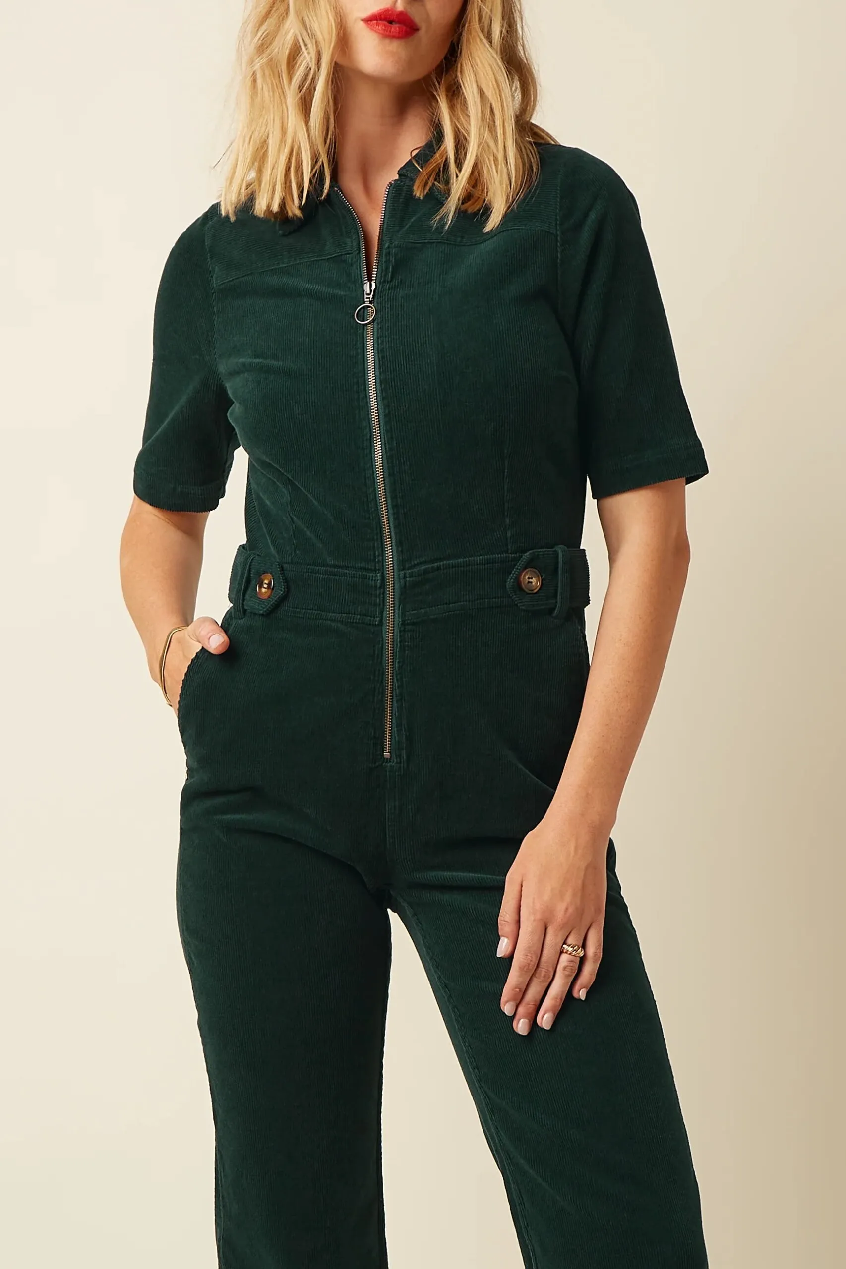 Garbo Jumpsuit Corduroy - pine green - Afbeelding 3