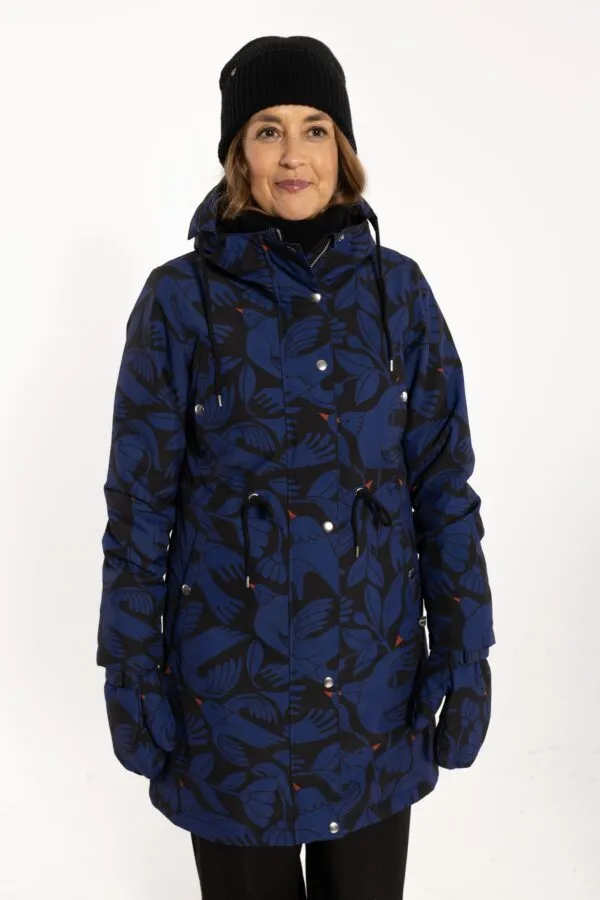 Danenora AOP Winter Parka - Black/Deep Blue BIRDIEUP