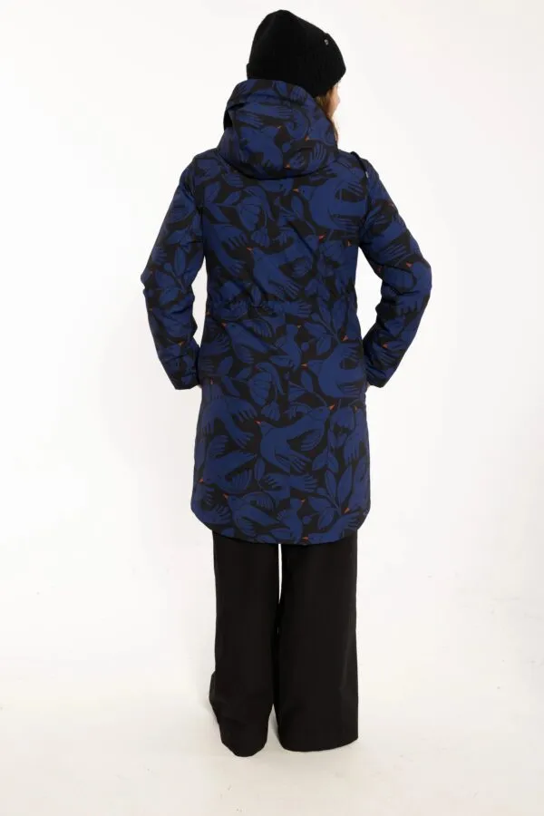 Danenora AOP Winter Parka - Black/Deep Blue BIRDIEUP