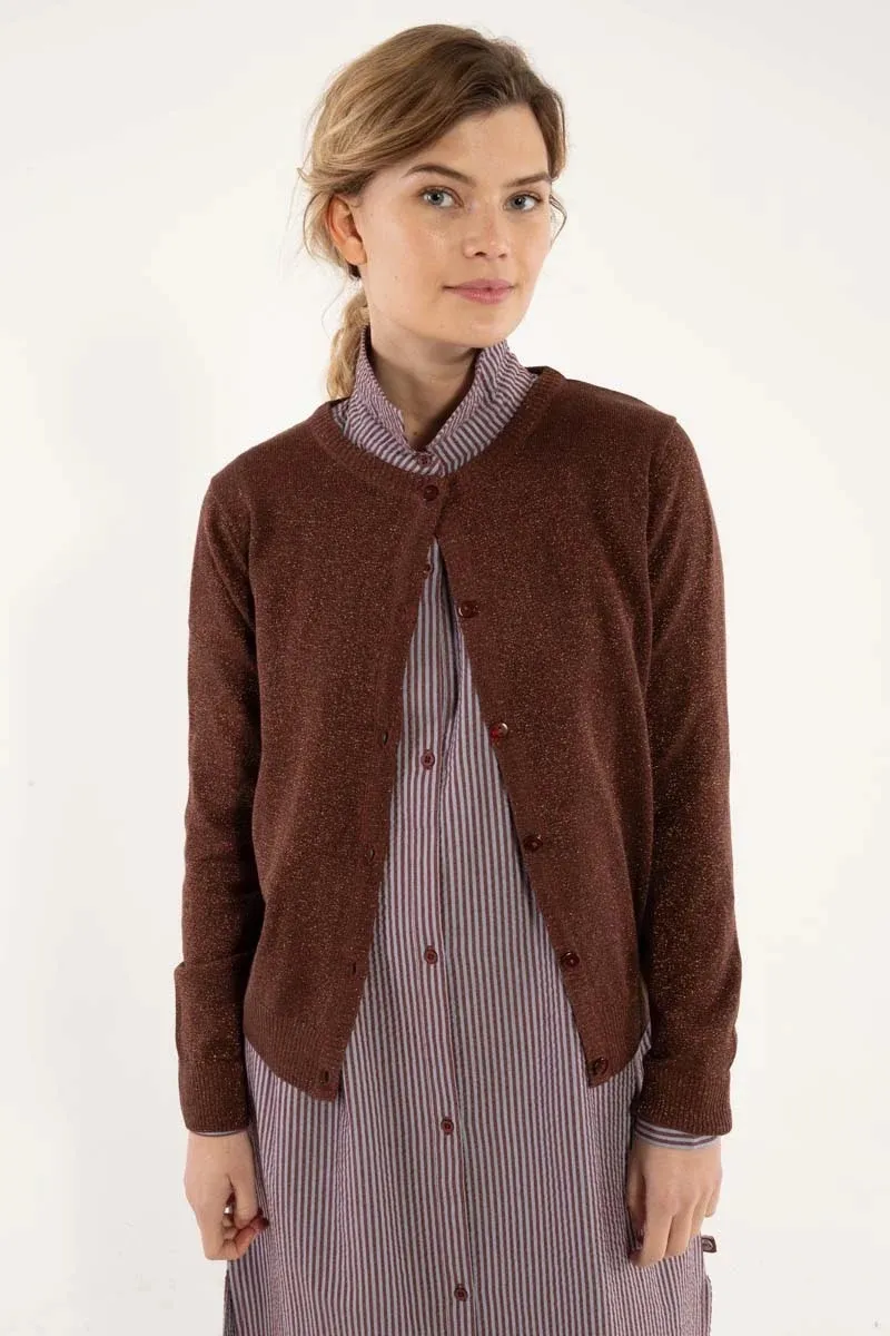 Danesaga Glitter Cardigan - Bruin