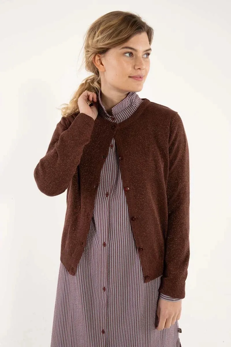 Danesaga Glitter Cardigan - Bruin - Afbeelding 2
