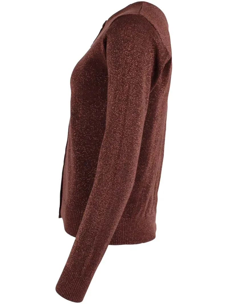Danesaga Glitter Cardigan - Bruin - Afbeelding 5