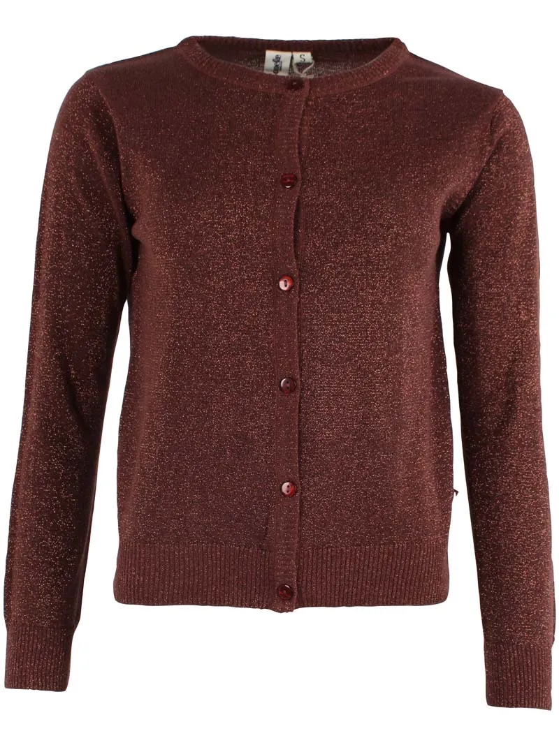 Danesaga Glitter Cardigan - Bruin - Afbeelding 6