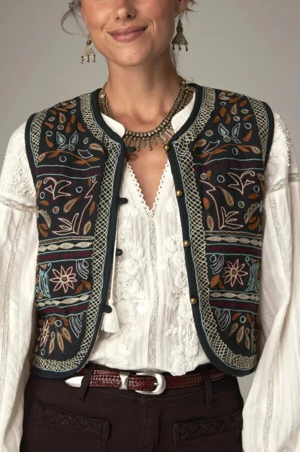 Gilet met borduursels - Print multi