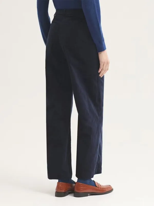 Plain corduroy pockets trousers - Navy