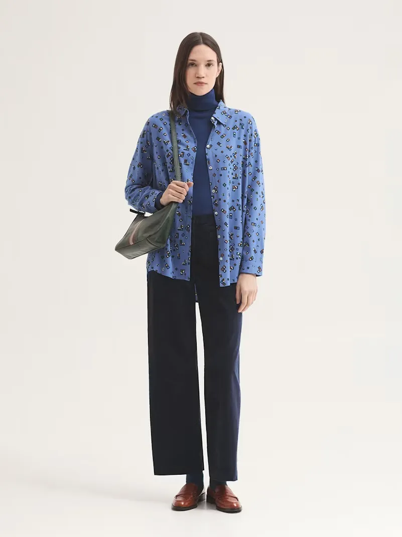 Plain corduroy pockets trousers - Navy - Afbeelding 4