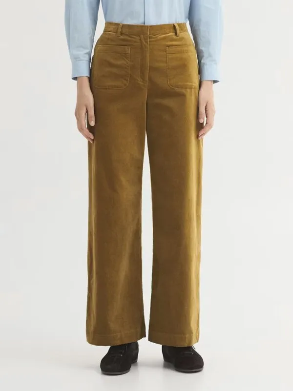 Plain corduroy pockets trousers - Khaki green