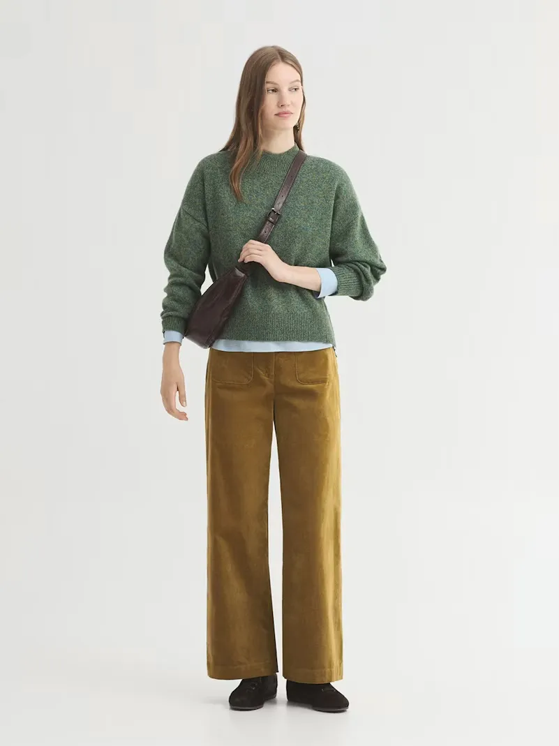 Plain corduroy pockets trousers - Khaki green - Afbeelding 4
