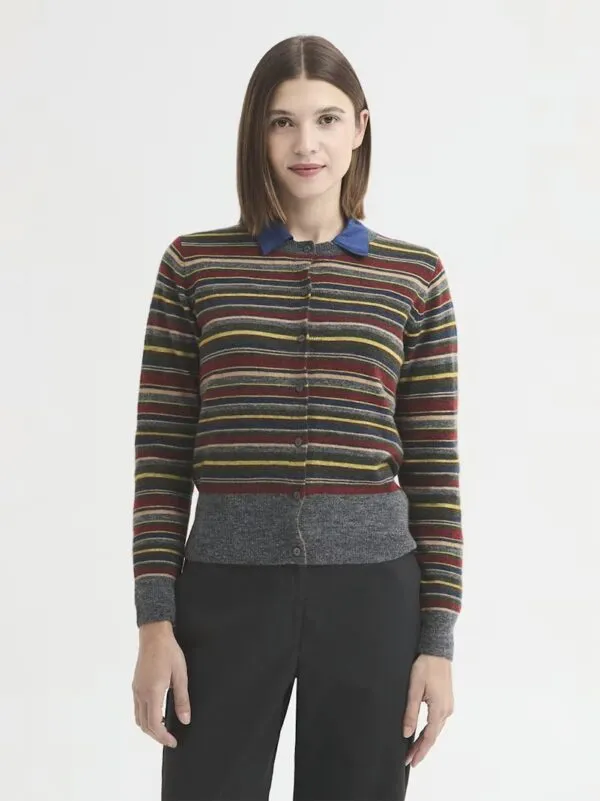 Multi-Striped knit jacket - print streep