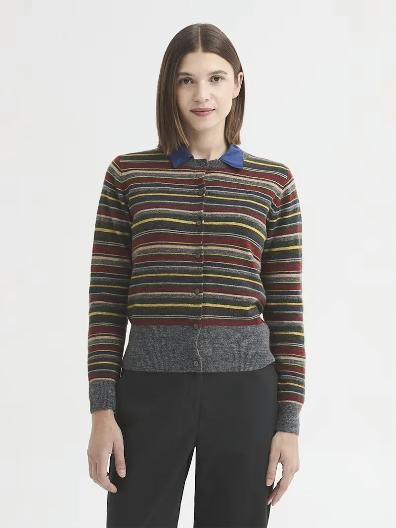 Multi-Striped knit jacket - print streep
