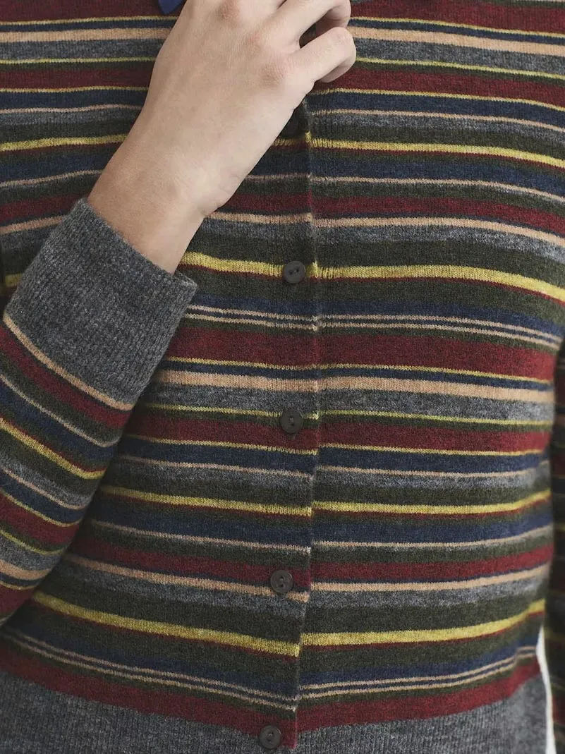 Multi-Striped knit jacket - print streep - Afbeelding 4