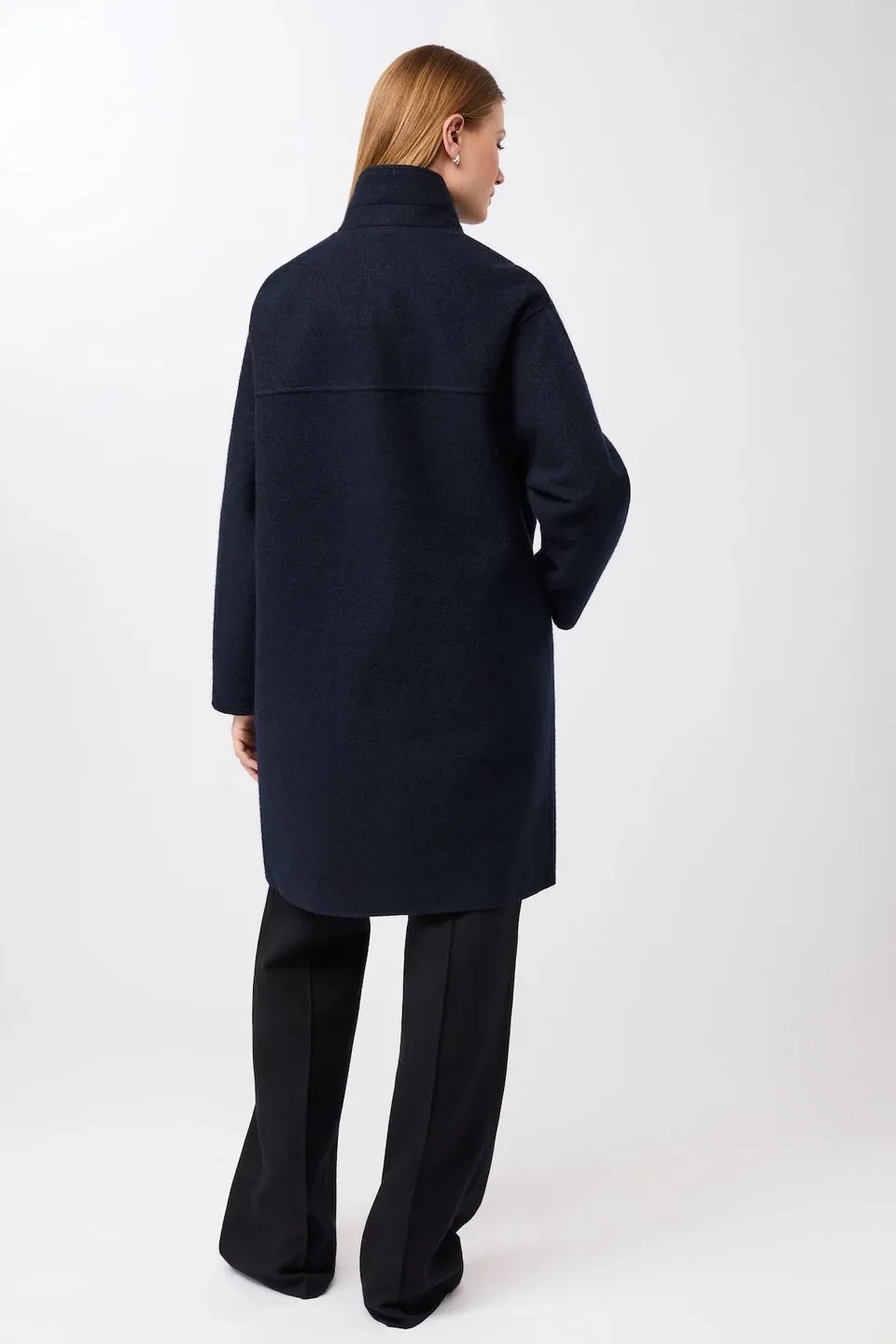 Kurzer Mantel aus Walk mit Membran - Navy - Afbeelding 4