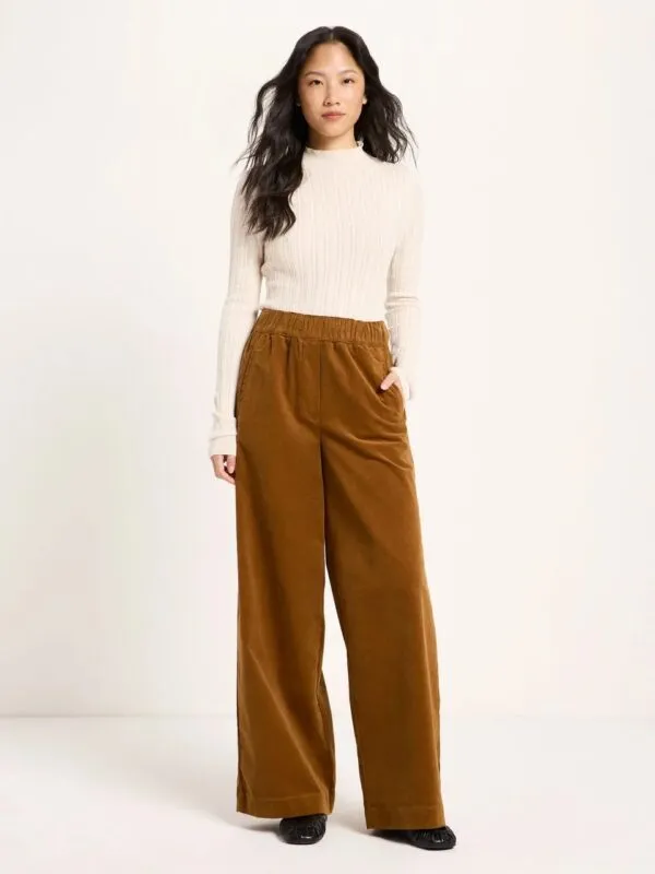 Hose mit weitem Bein GOTS - Brown
