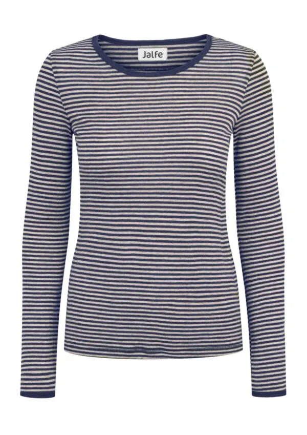 Shirt wool stripes - Jeansblue/Natural