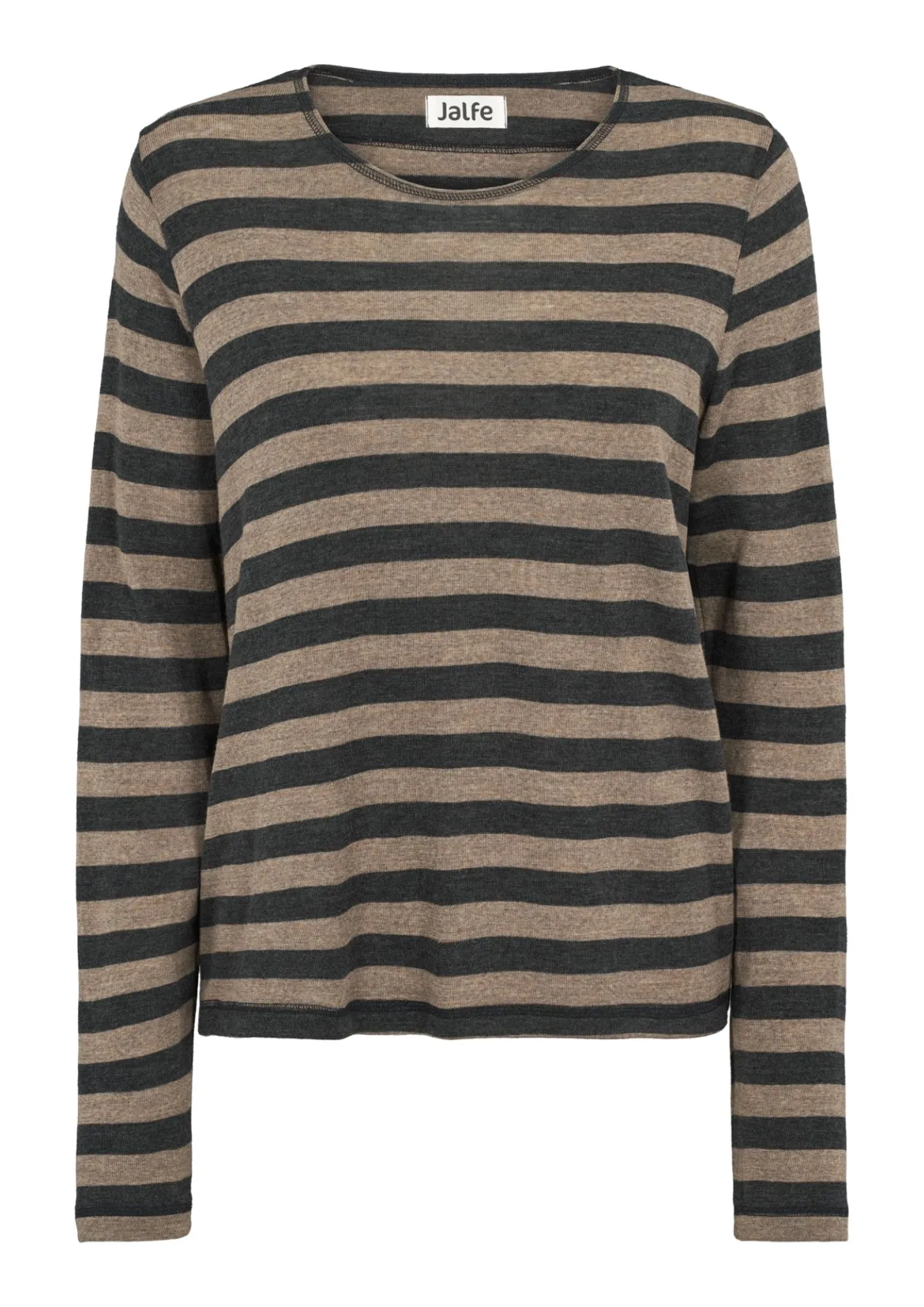 Sif shirt stripes - Anthracite/Light brown