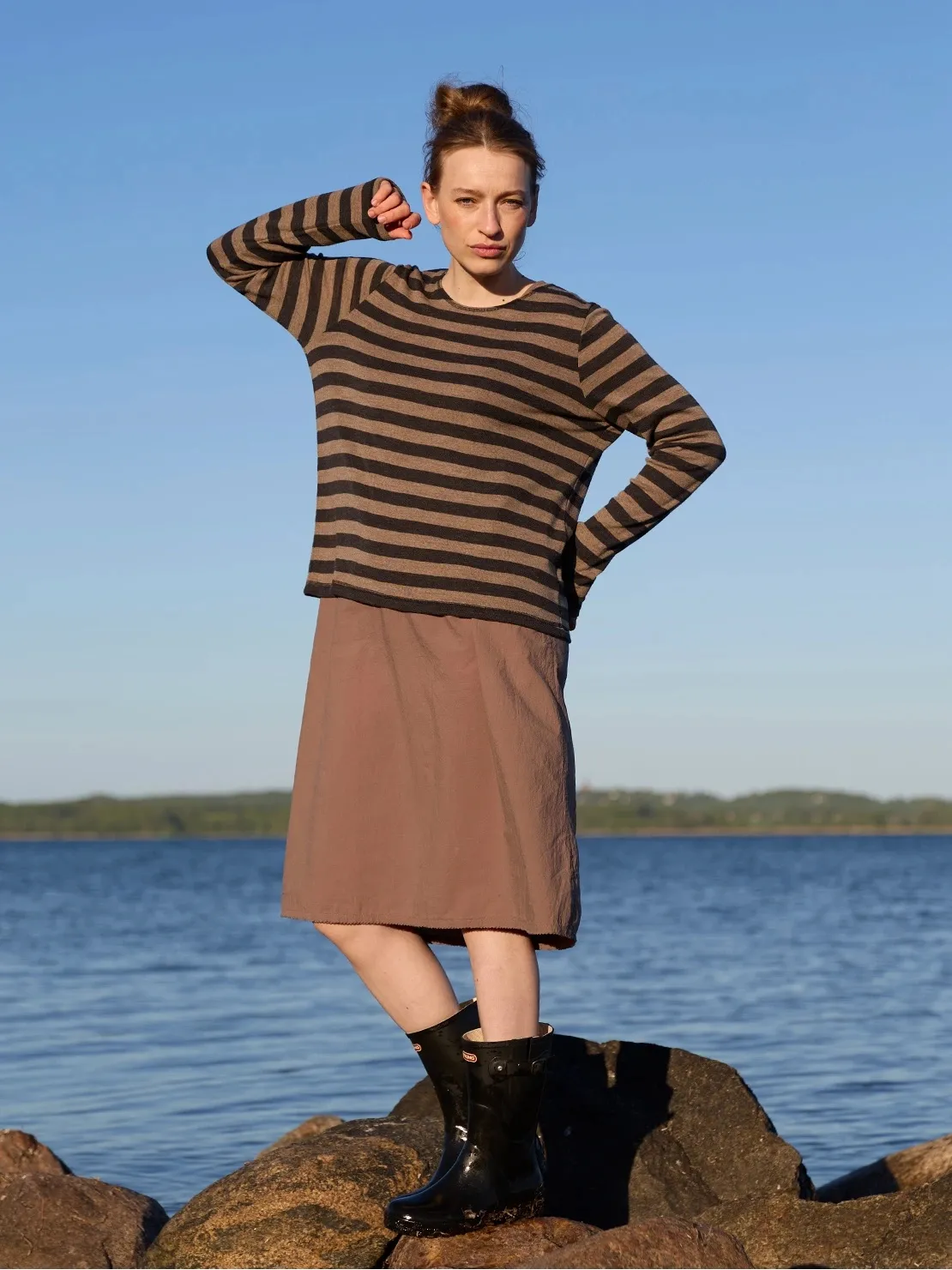 Sif shirt stripes - Anthracite/Light brown - Afbeelding 3