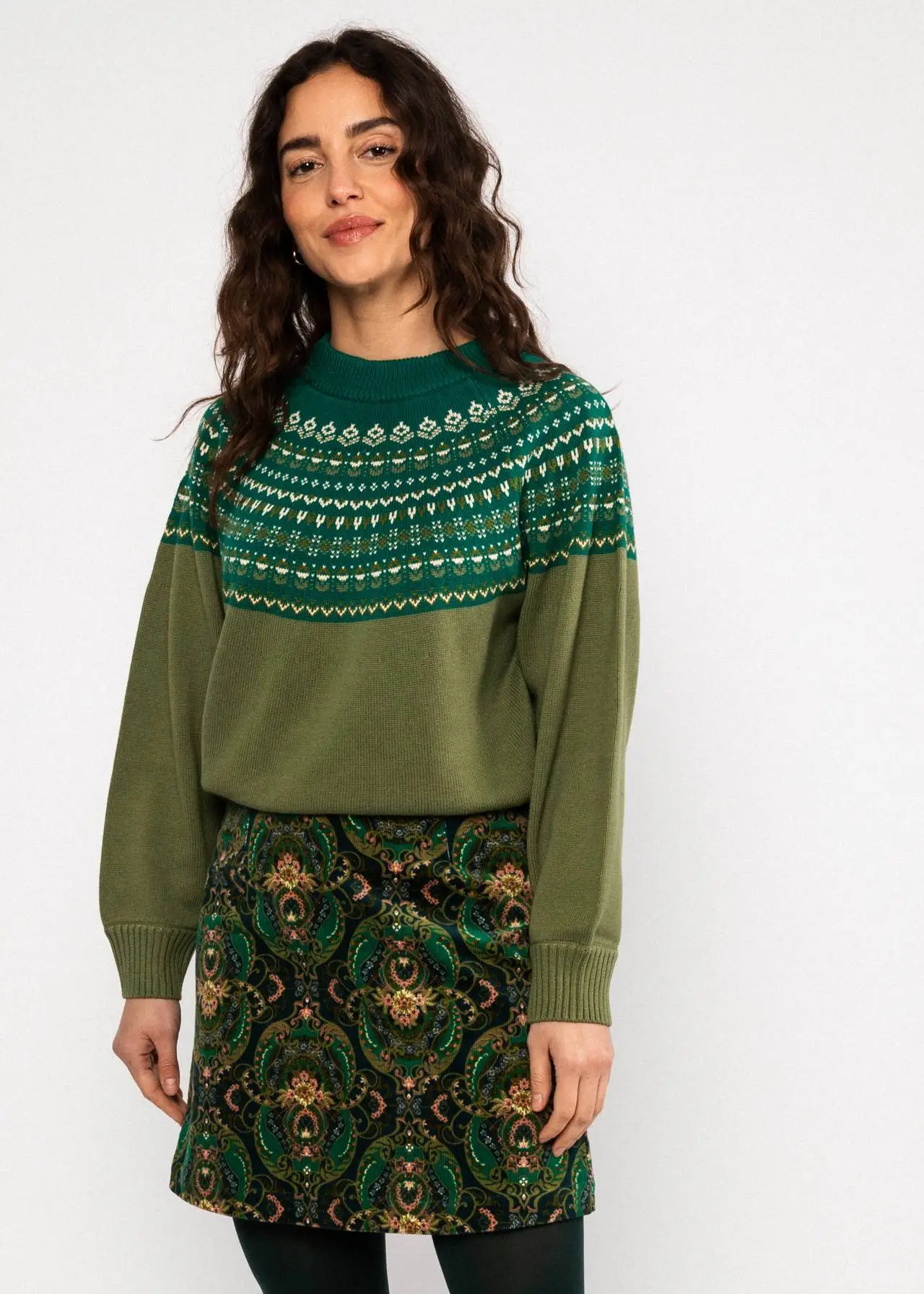 Corduroy Skirt Dreamy Eyes - Donkergroen