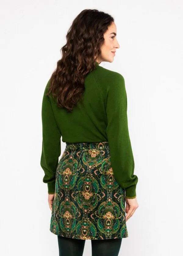 Corduroy Skirt Dreamy Eyes - Donkergroen
