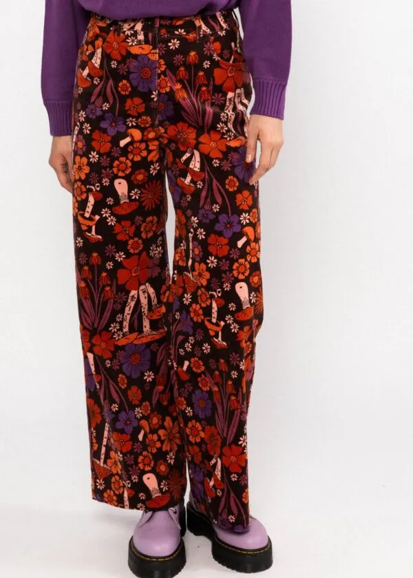Corduroy Pants High Waist Marlotte - Oranje