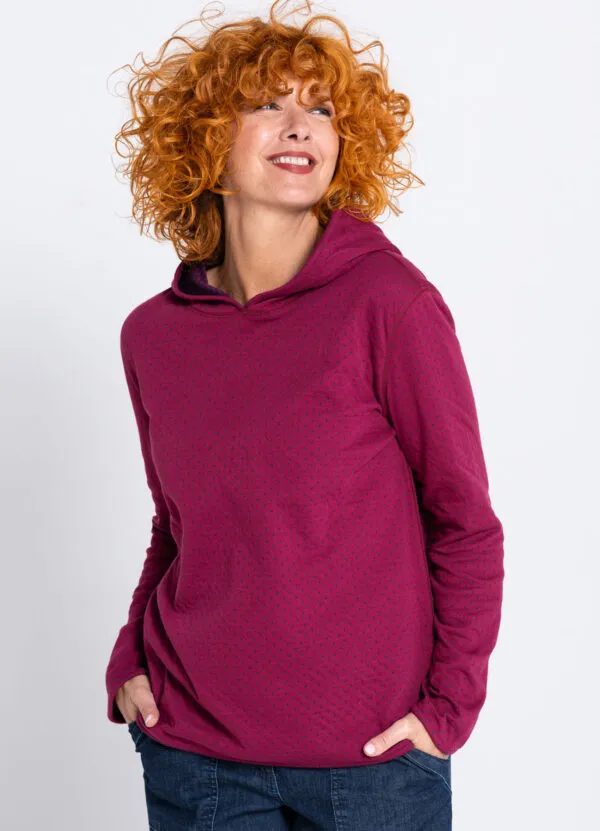 Revirsible Shirt capuchon Nella - Aubergine