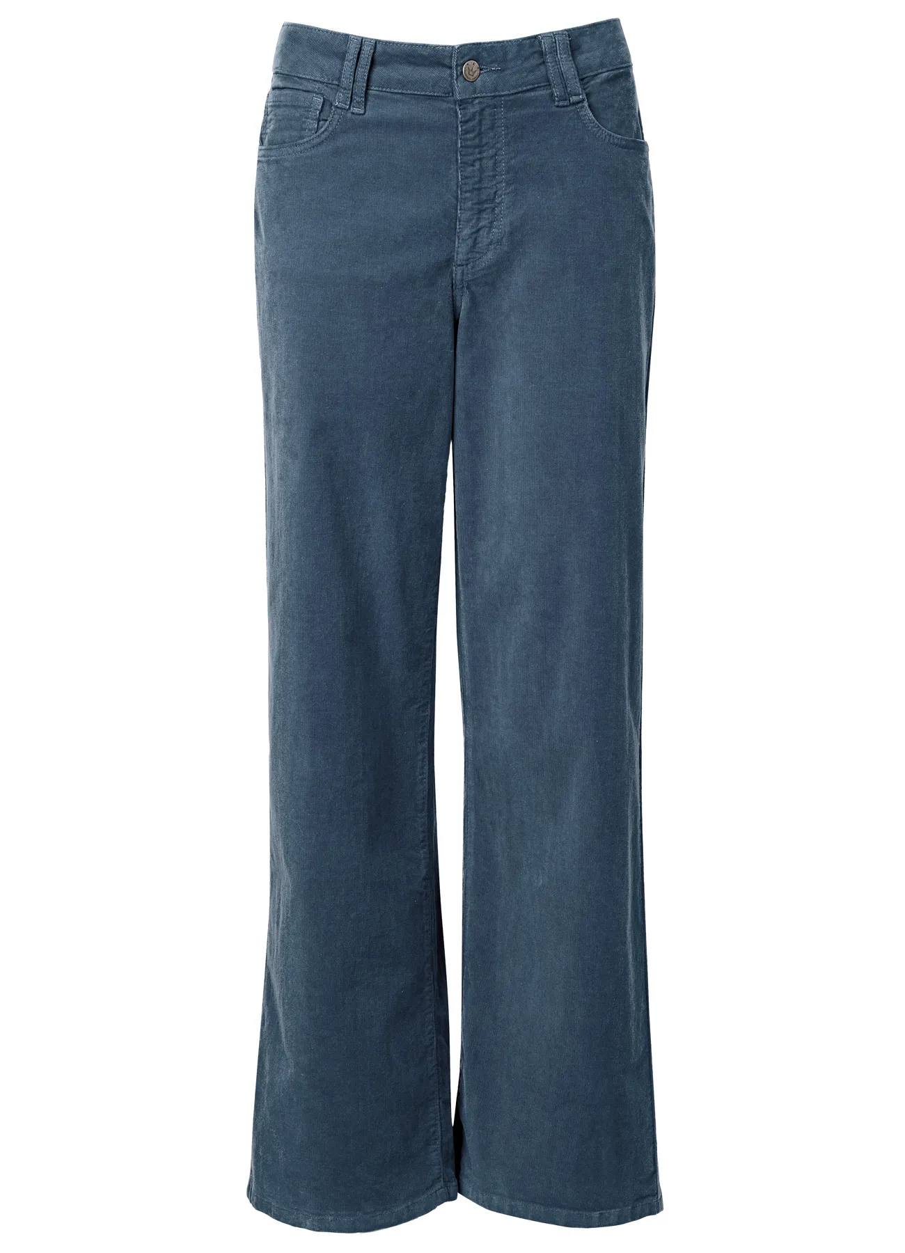 Baby Rib Trouser gerade - Grijsblauw
