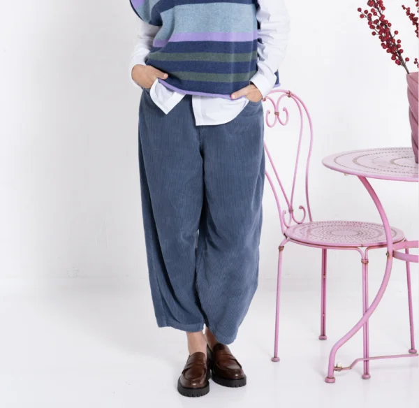 Ribcord 7/8 Trouser - Grijsblauw