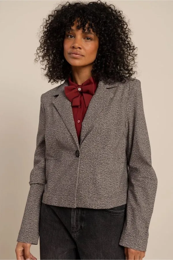 Jorine tweed look jacket - Black/Kit