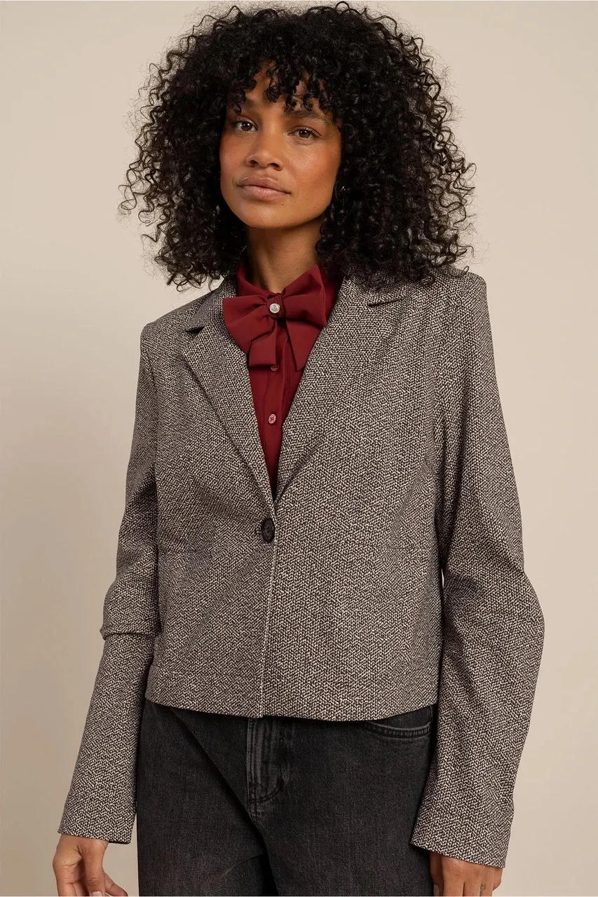 Jorine tweed look jacket - Black/Kit